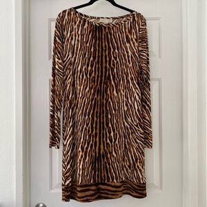 Michael Kors Giraffe print long sleeve dress